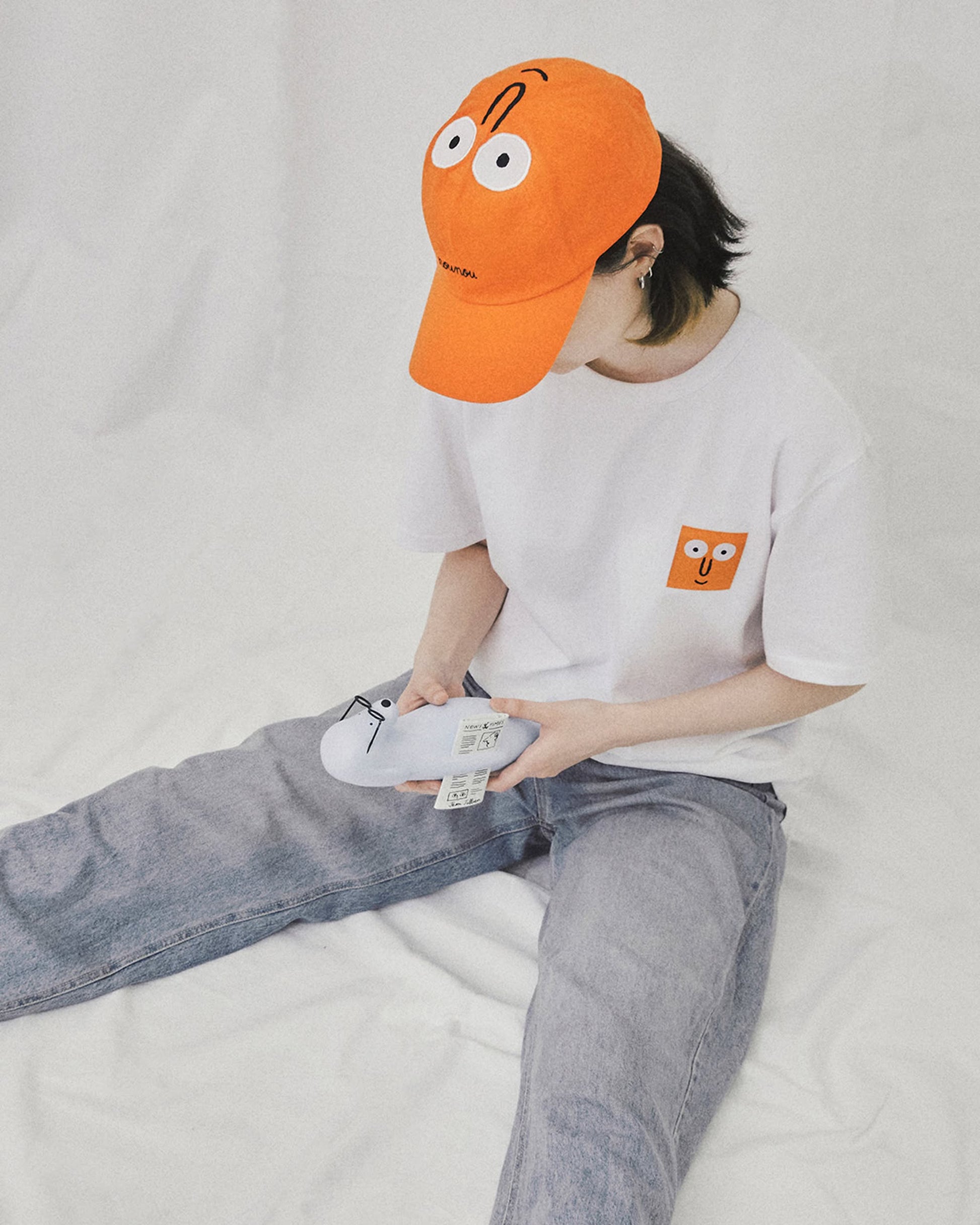 NouNou Jean Signature Face Cap Orange