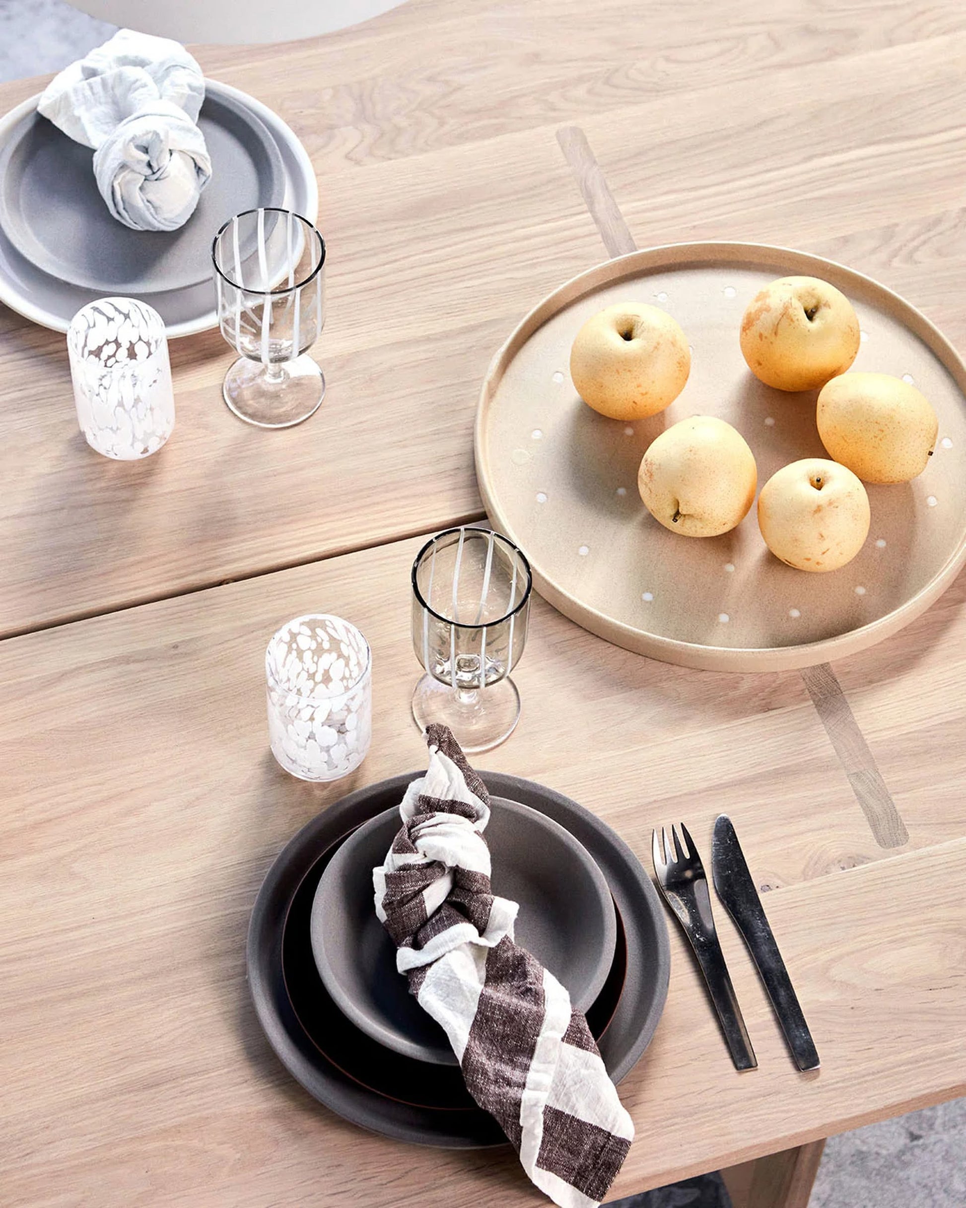 OYOY Living Design Yuka Deep Plate Set of 2 Stone