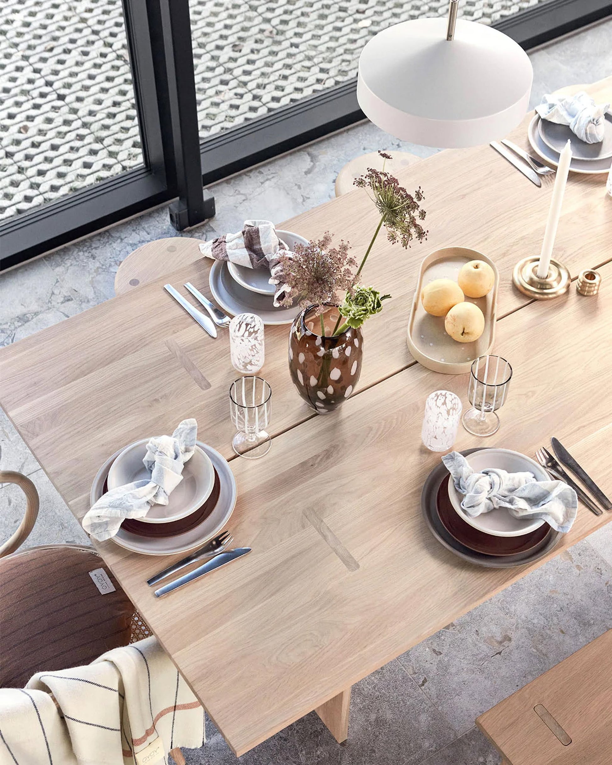OYOY Living Design Yuka Deep Plate Set of 2 Stone