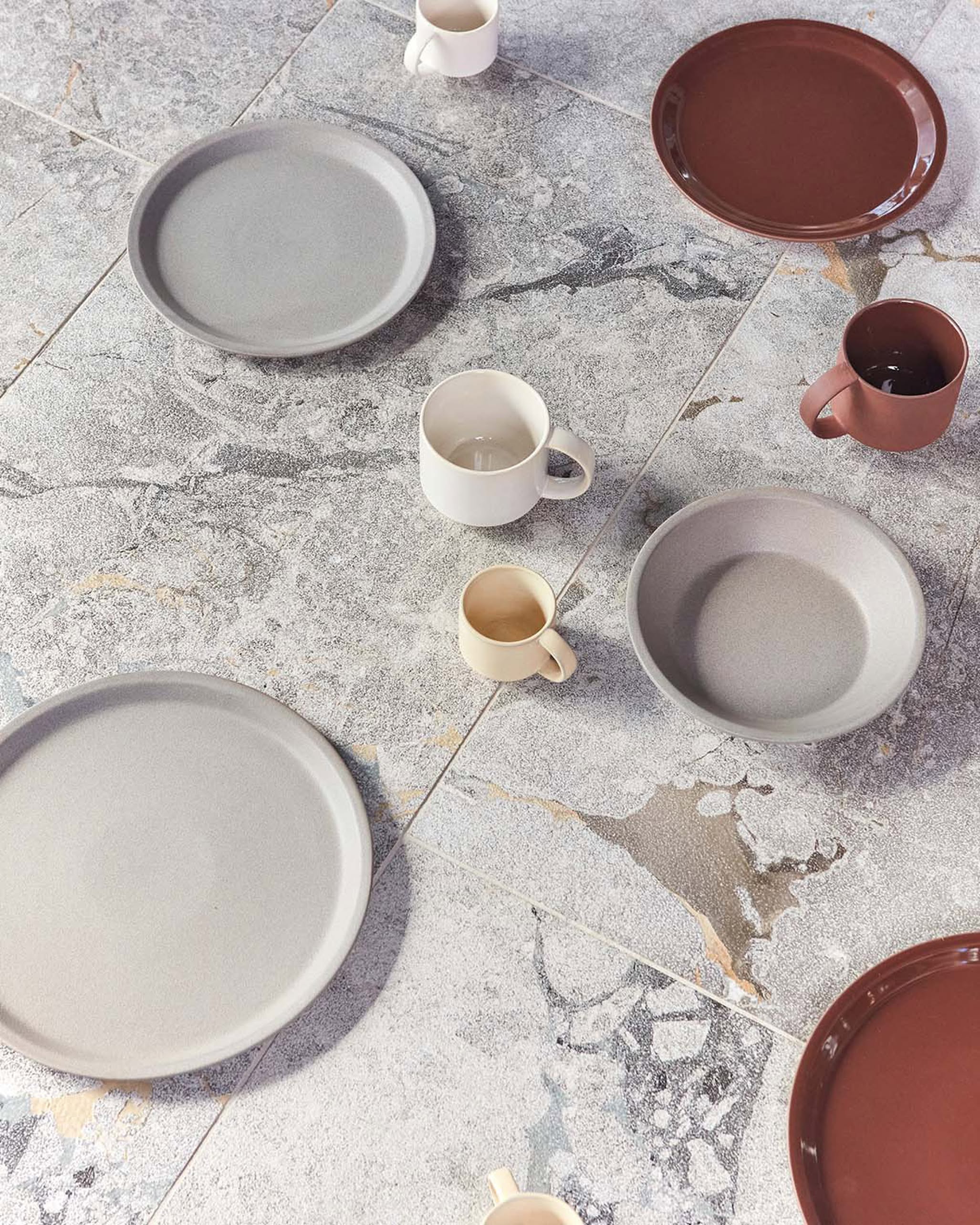 OYOY Living Design Yuka Dinner Plate, Set of 2 - Stone