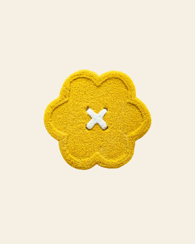 Ordinary Daily Design Flower Button Rug - Yellow