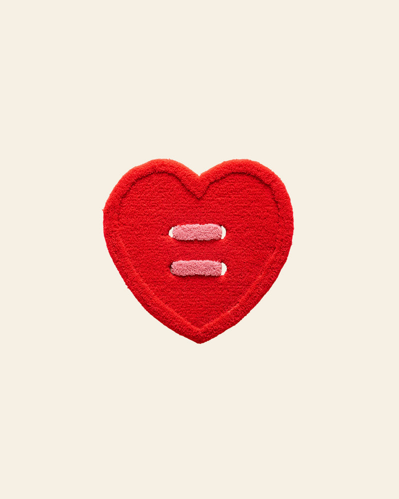 Ordinary Daily Design Heart Button Rug - Red