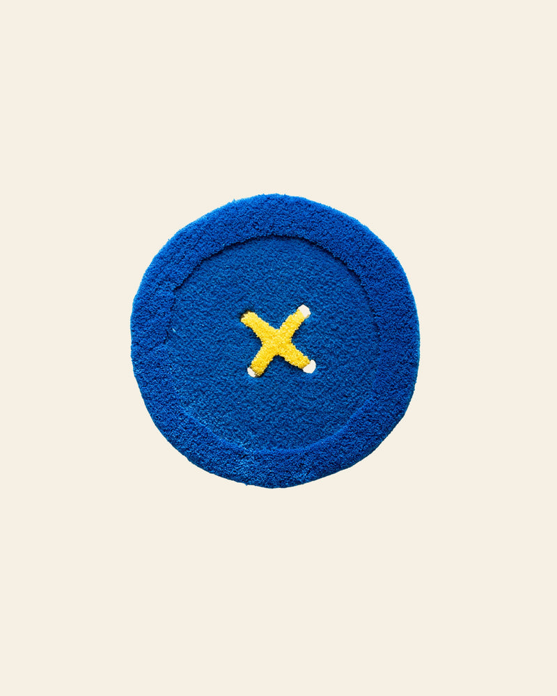 Ordinary Daily Design Round Button Rug - Blue