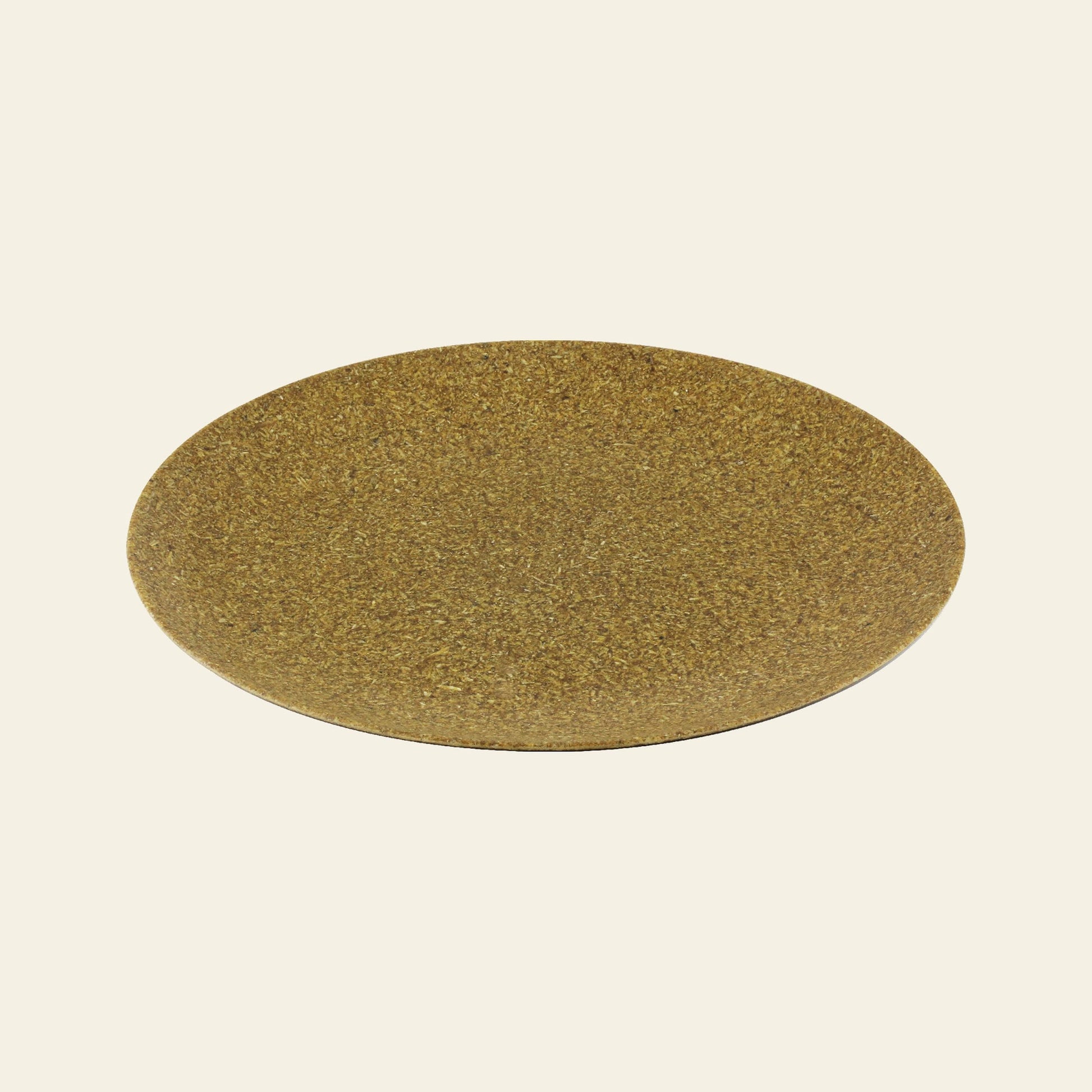 The Pass It On Dining Plate L, made from rice husk by Pass It On, is displayed on a light beige background—an eco-friendly choice for conscious dining.