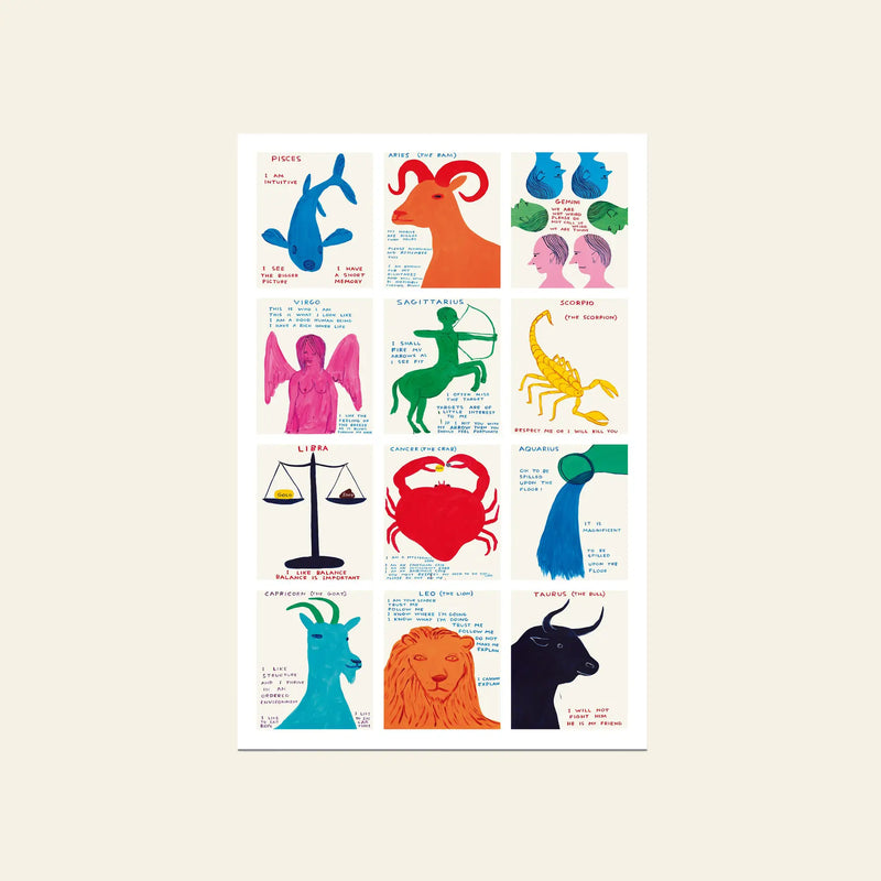 Shrig Shop David Shrigley - Signs Of The Zodiac (61x91.5)