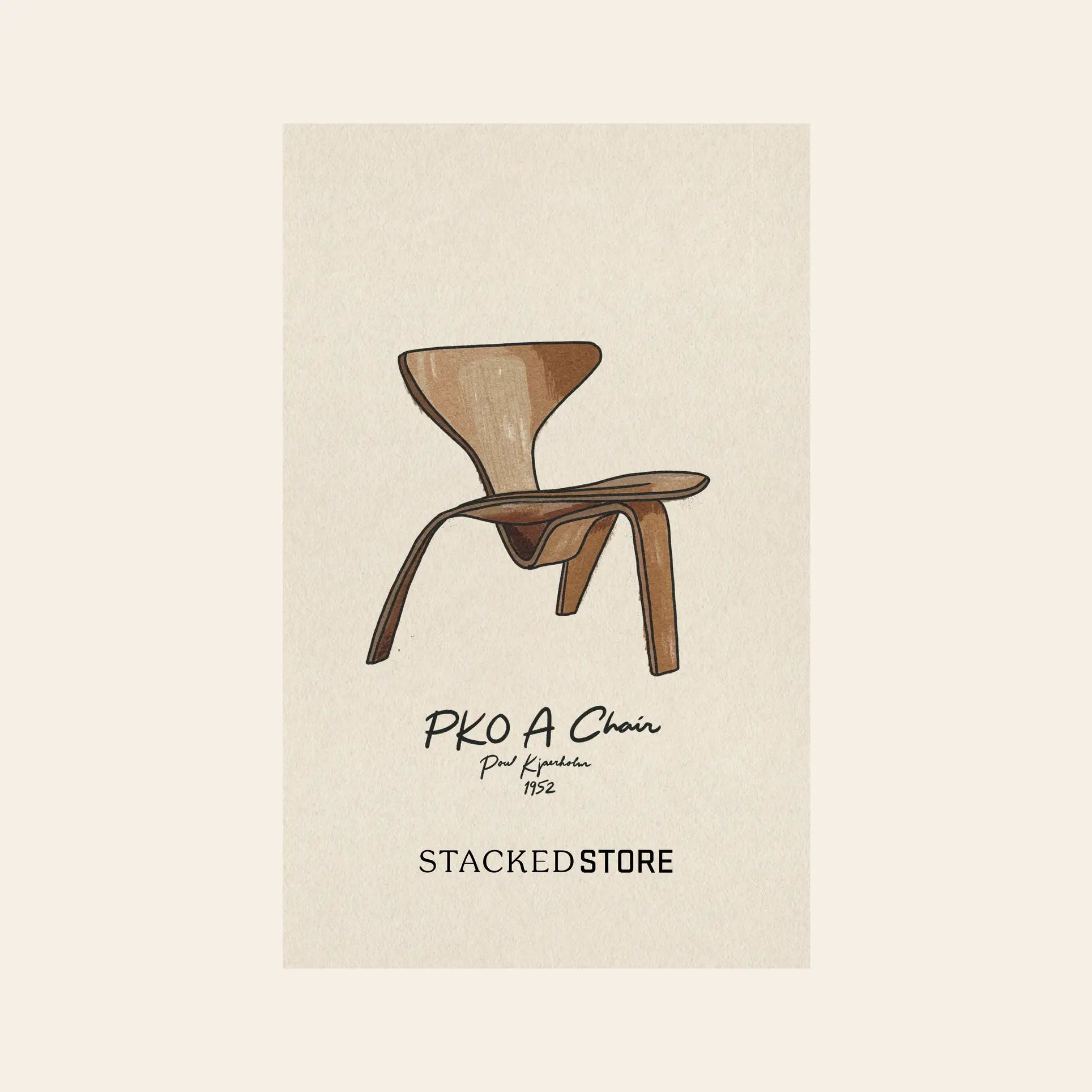 Photo of the $200 Gift Card (Physical) from Stacked Store on a neutral background—STACKED STORE written below—a timeless gift and the perfect choice for design lovers.