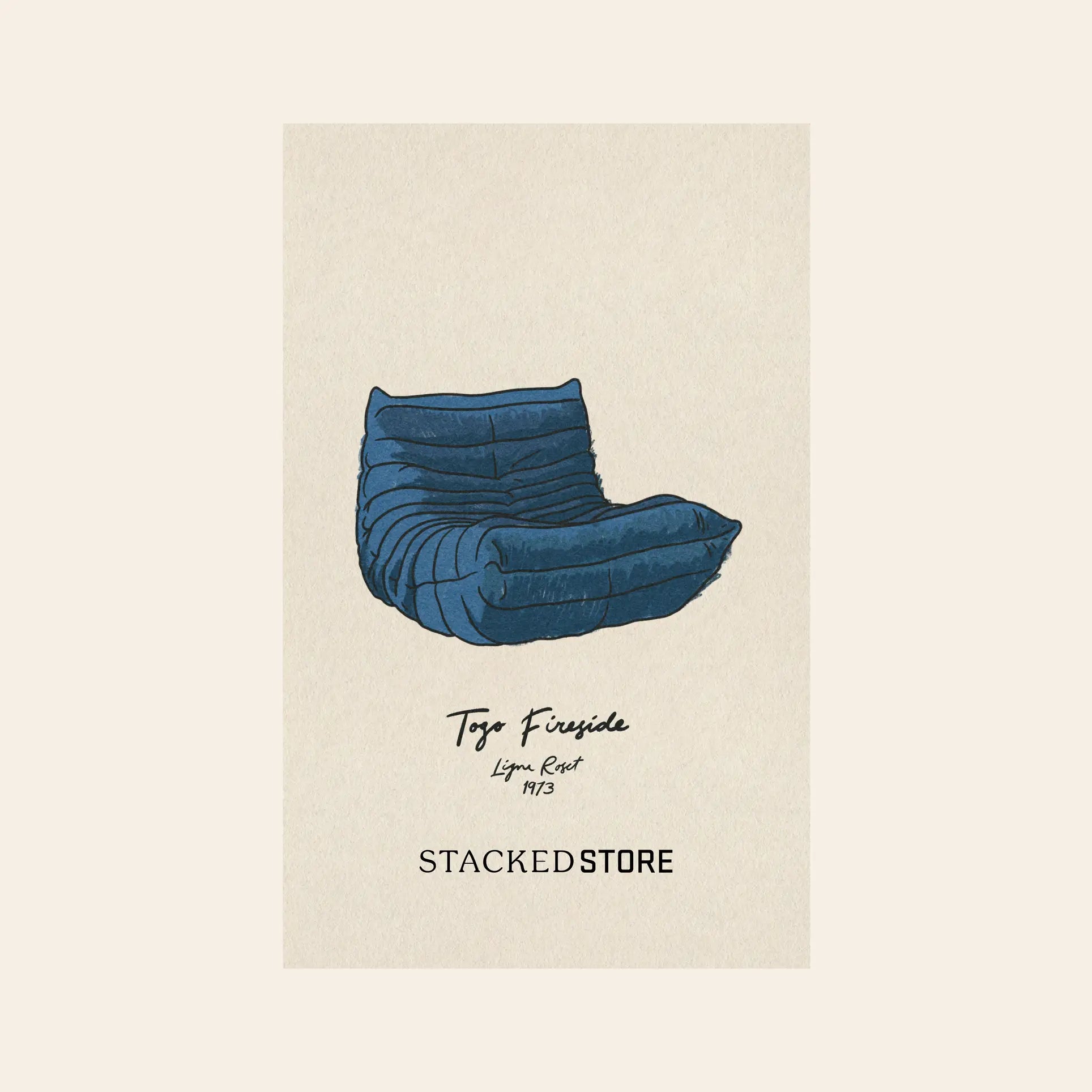 Illustration of a $100 Stacked Store Gift Card (Physical) on a beige background. Text reads: “Gift Card (Physical) - $100, Stacked Store.” Timeless gifting for any space.