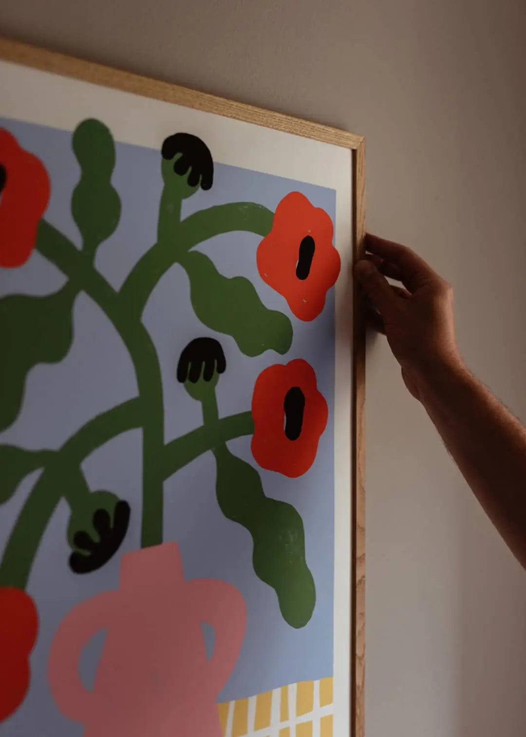 The Poster Club Madelen Mollard Red Poppies In Pink Vase 50X70 Poster