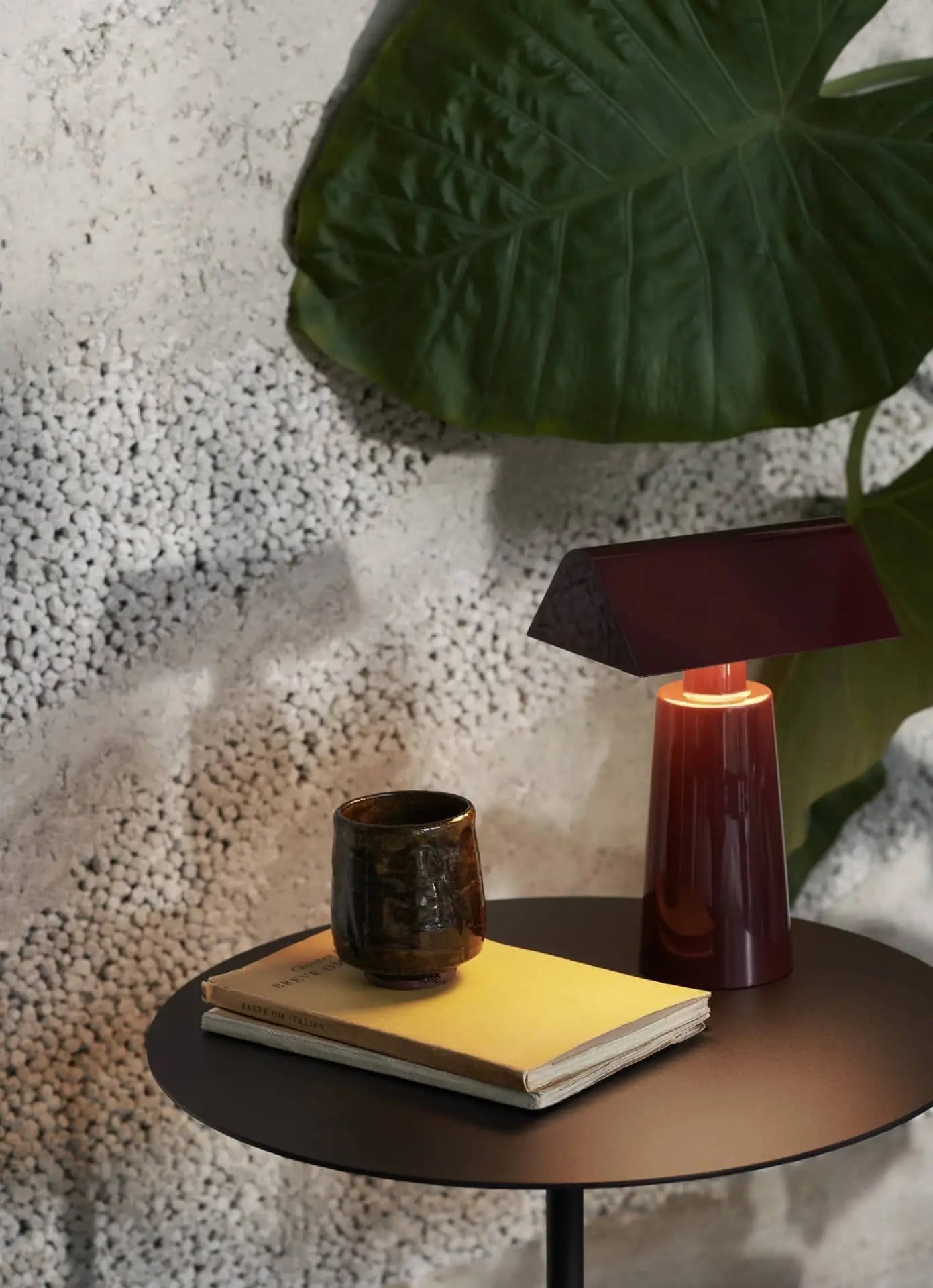 Tradition Caret Mf1 Portable Table Lamp Dark Burgundy