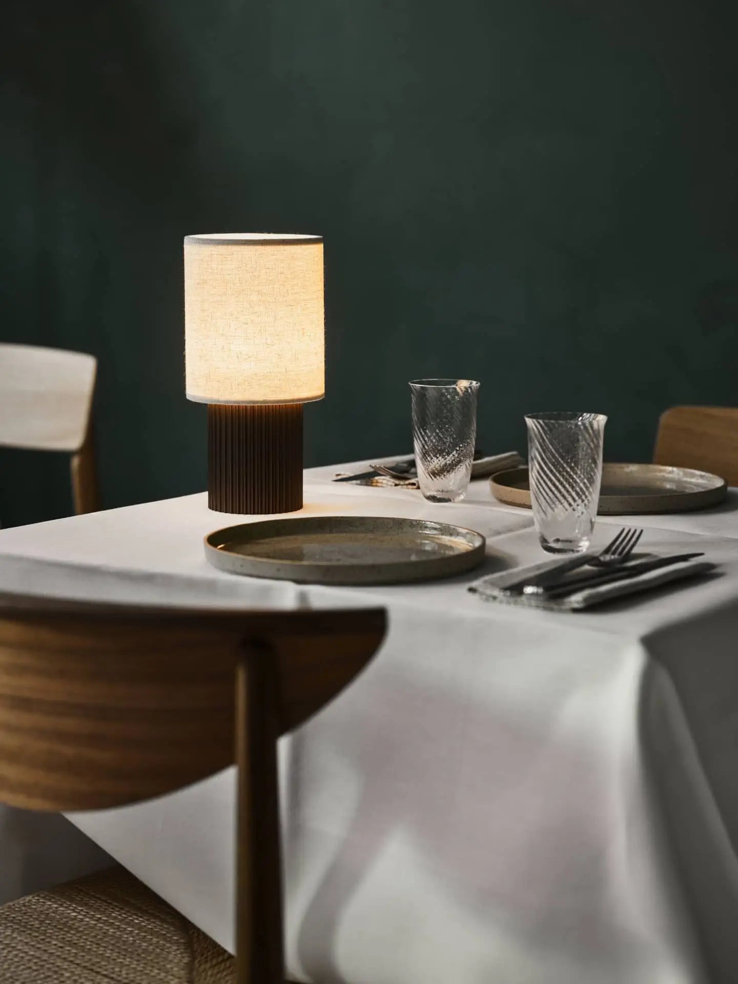 Tradition Manhattan Sc52 Portable Table Lamp Bronzed Canvas
