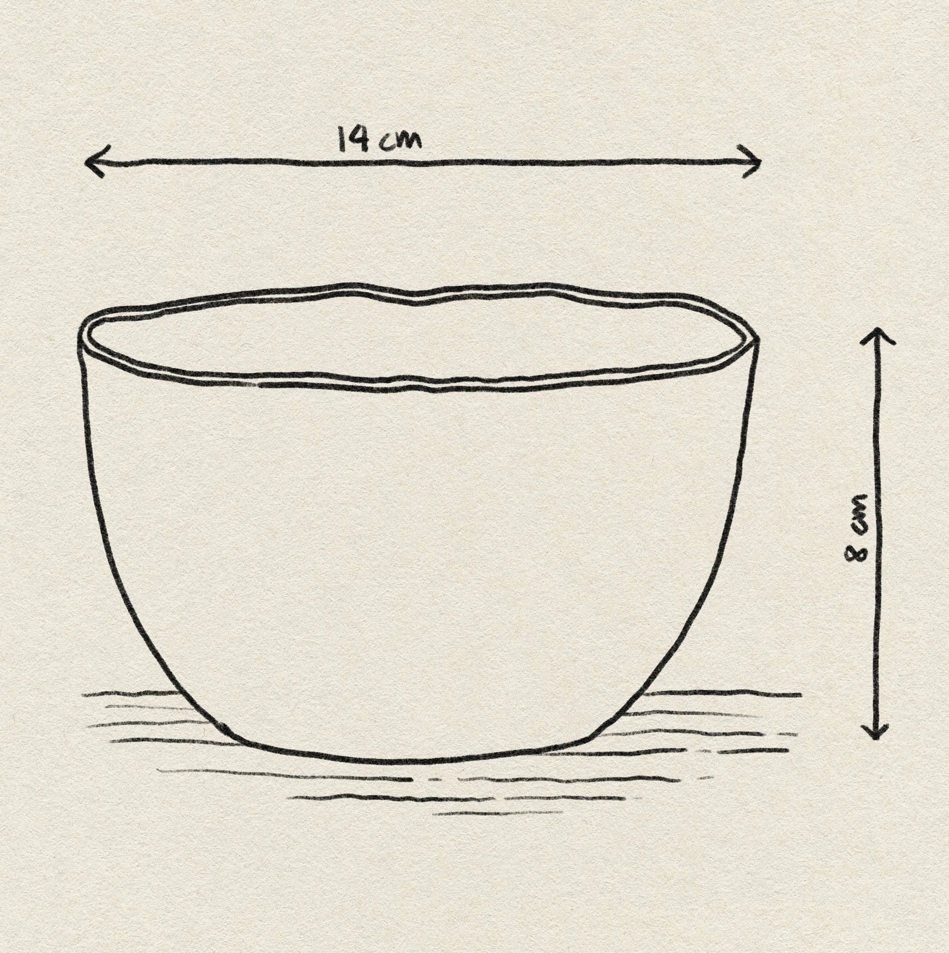 The Urban Nature Culture Good Morning Bowl features a soft pink pastel finish, a hand-drawn wavy rim, and measures 19 cm wide by 8 cm high—ideal for breakfast on a textured surface.