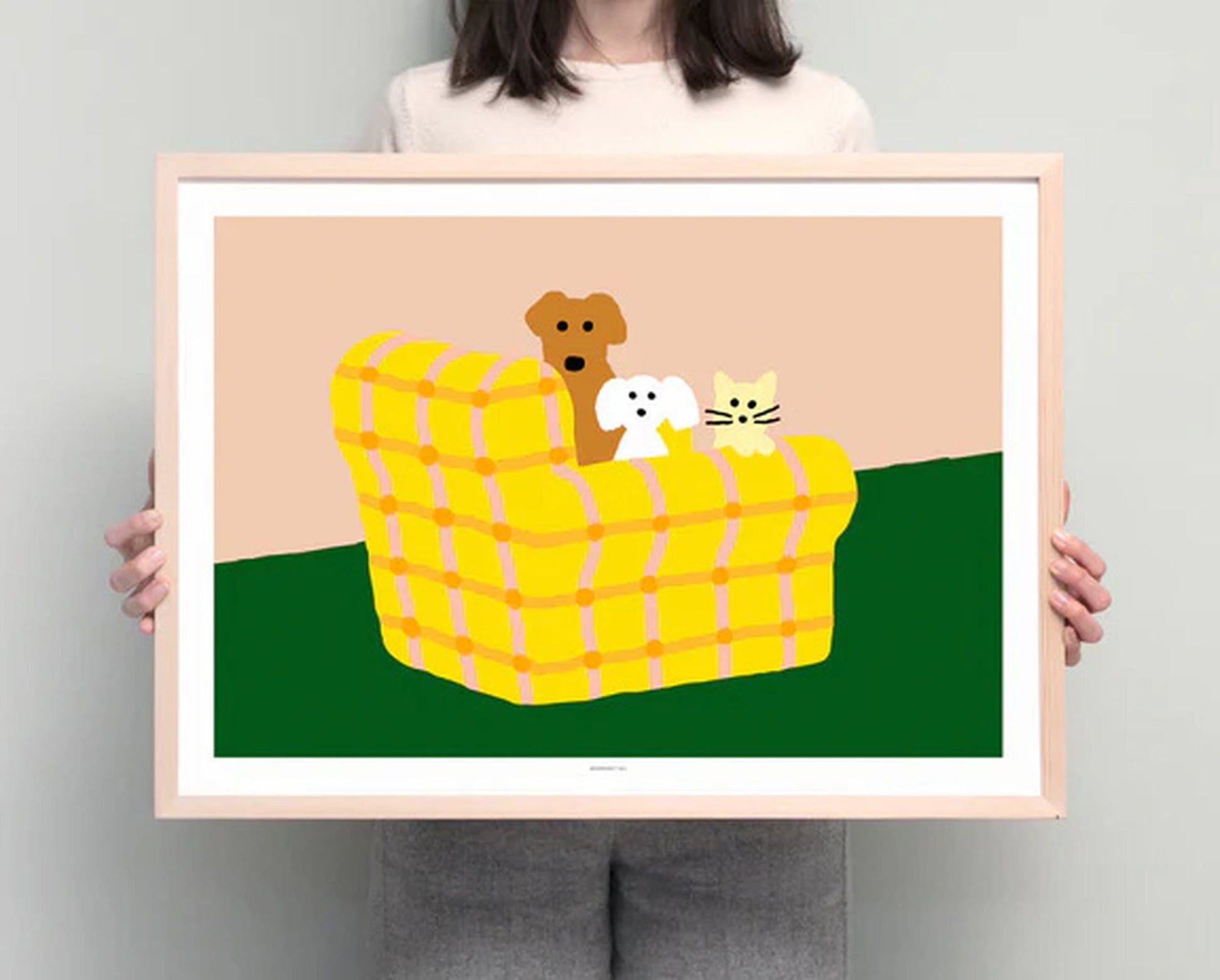 WARMGREY TAIL Armchair Dogs & Cat Poster (30x40)