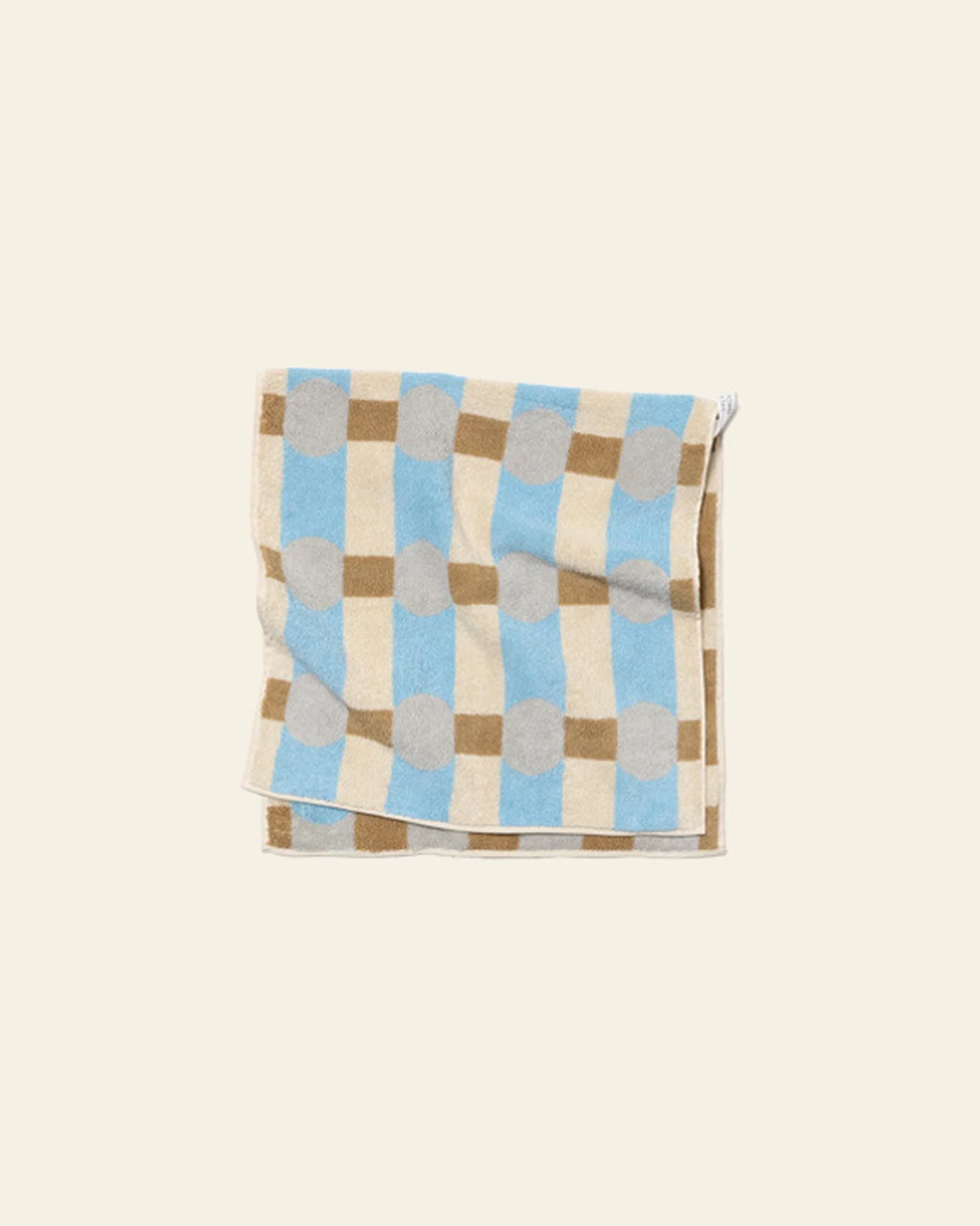 WARMGREY TAIL Dot Check Face Towel