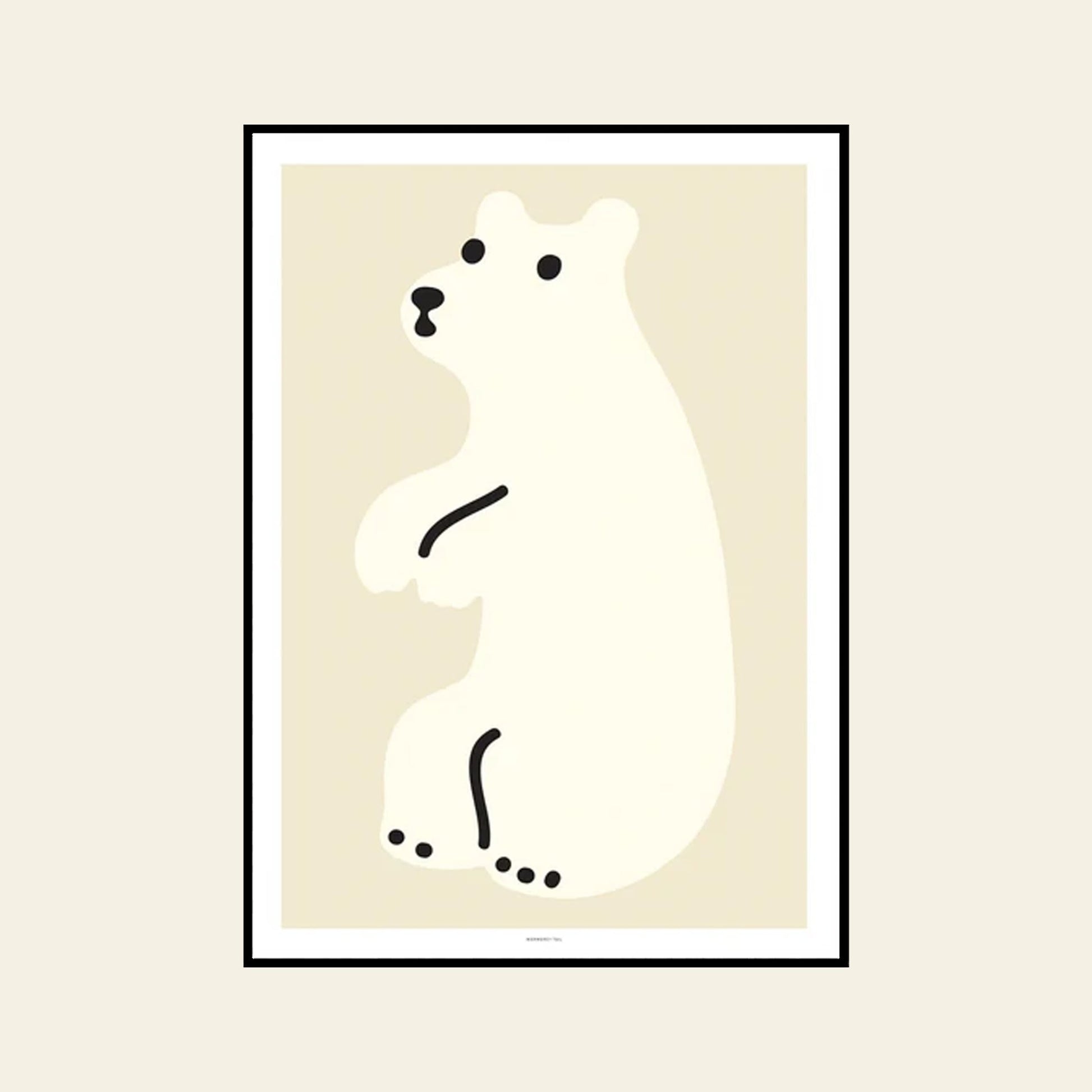 WARMGREY TAIL Huggy Bear Cream Poster (30x40)