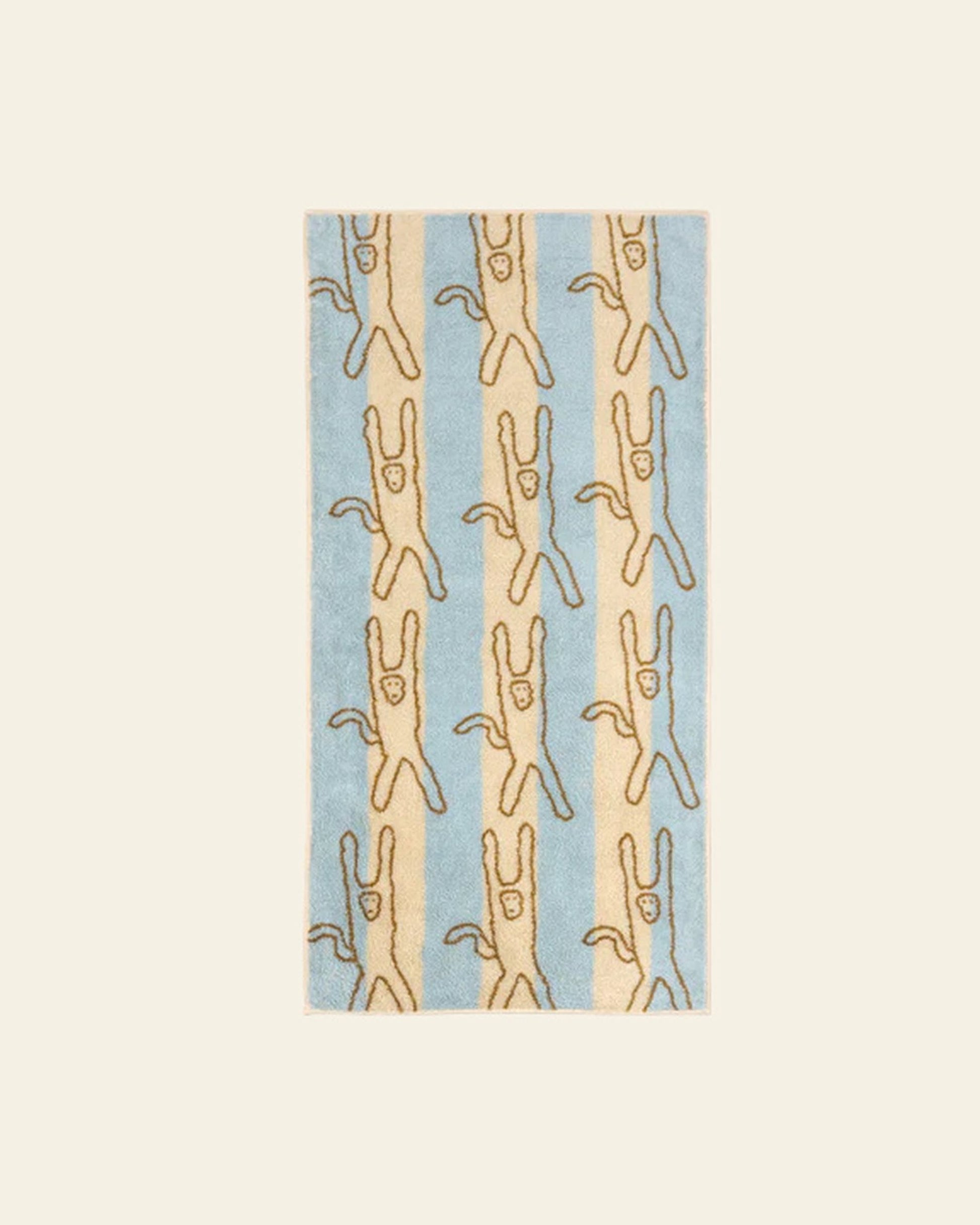 WARMGREY TAIL Monkey Face Towel Blue Stripe