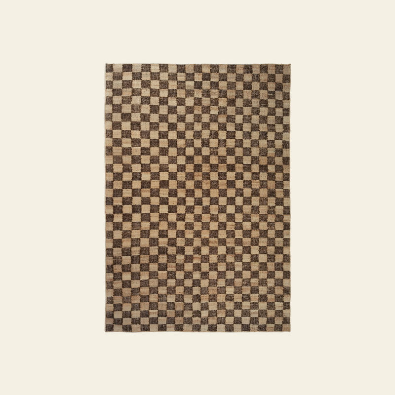 ferm LIVING 格纹羊毛黄麻地毯 (200x300)