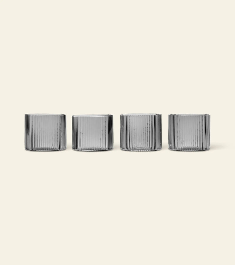 ferm LIVING Ripple Low Glasses, Set of 4