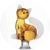 Amber Cat With White Tail