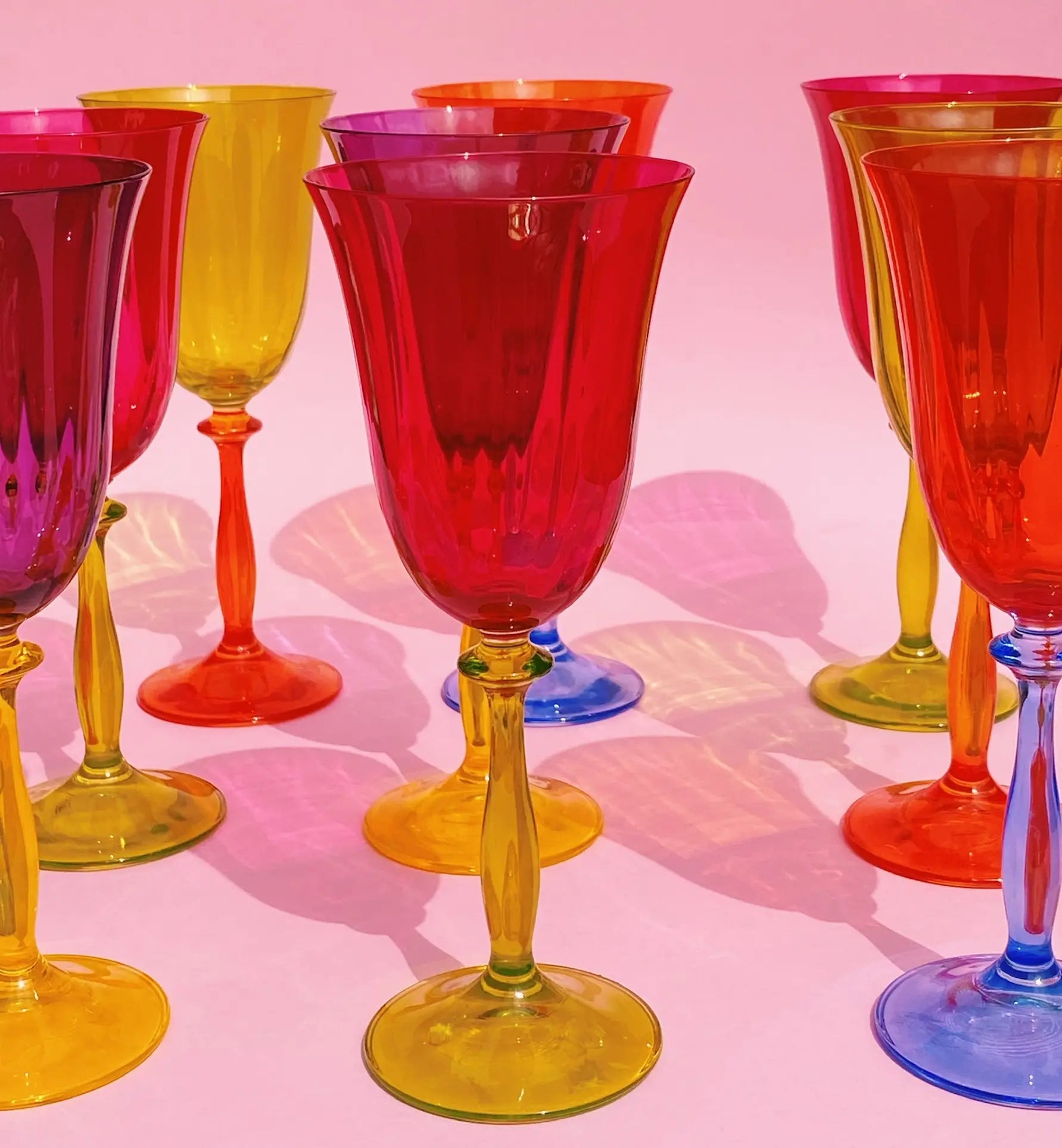 Anna + Nina Multicoloured Wine Glasses Set of 4 Multicolour