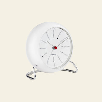 Arne Jacobsen Bankers Table Clock 11cm White