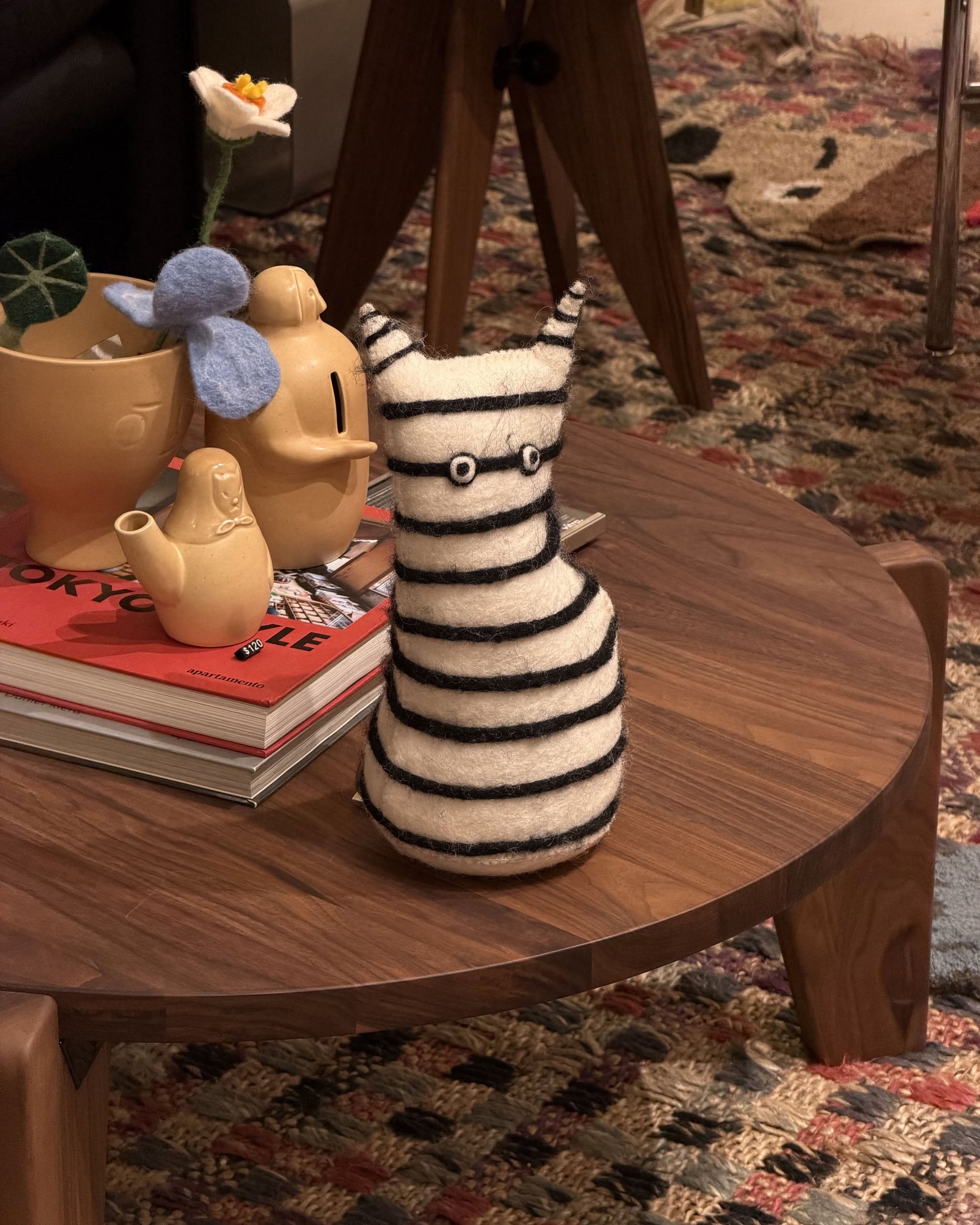 Aveva Design The Curious Cat Door Stop & Bookend Stripes