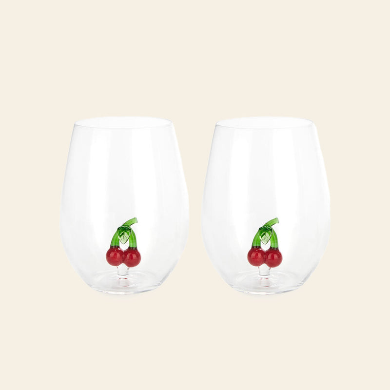 Balvi Botanical Cherry Drinking Glasses, Set of 2
