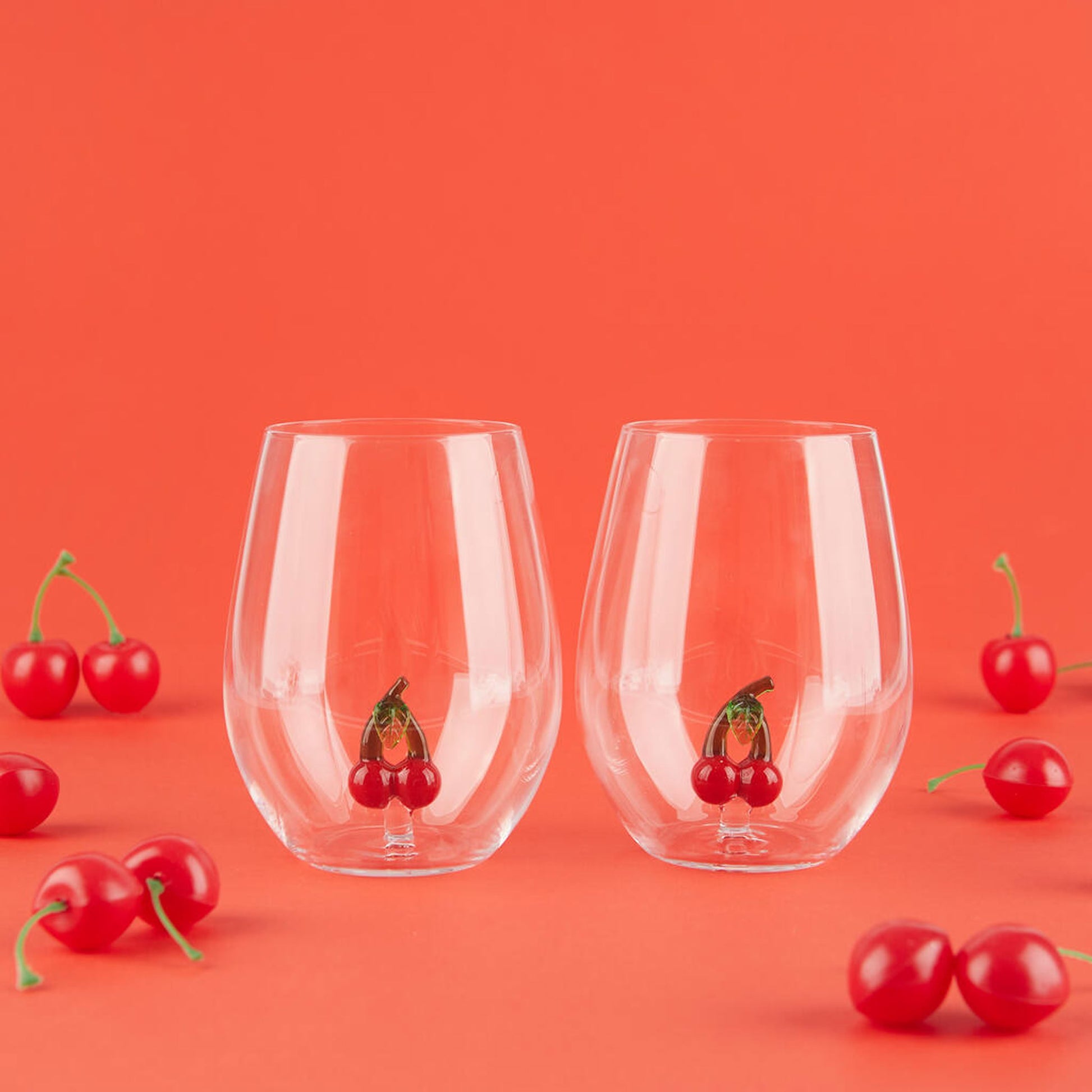 Balvi Botanical Cherry Drinking Glasses Set of 2