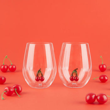 Balvi Botanical Cherry Drinking Glasses Set of 2