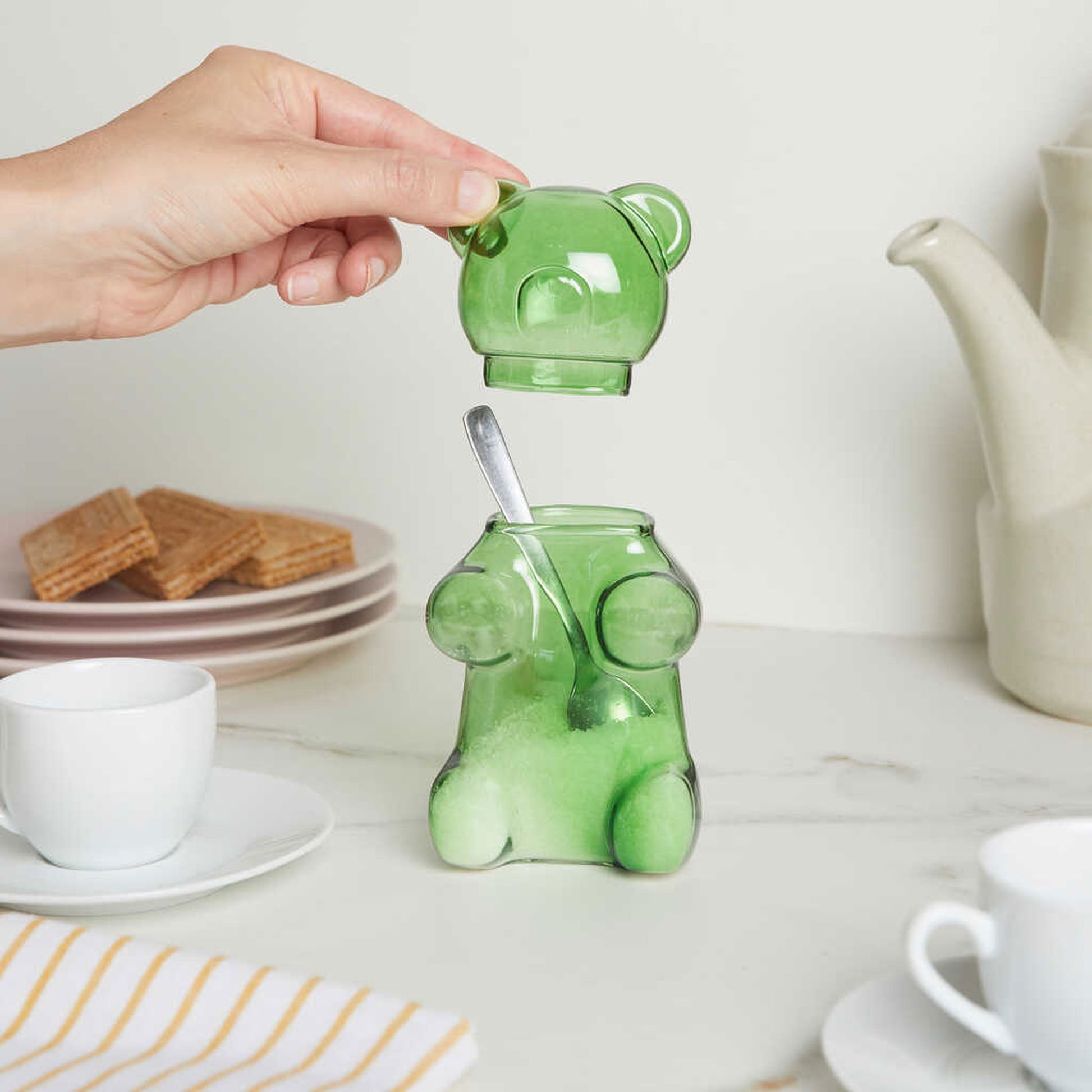 Balvi Yummy Bear Sugar Bowl Green