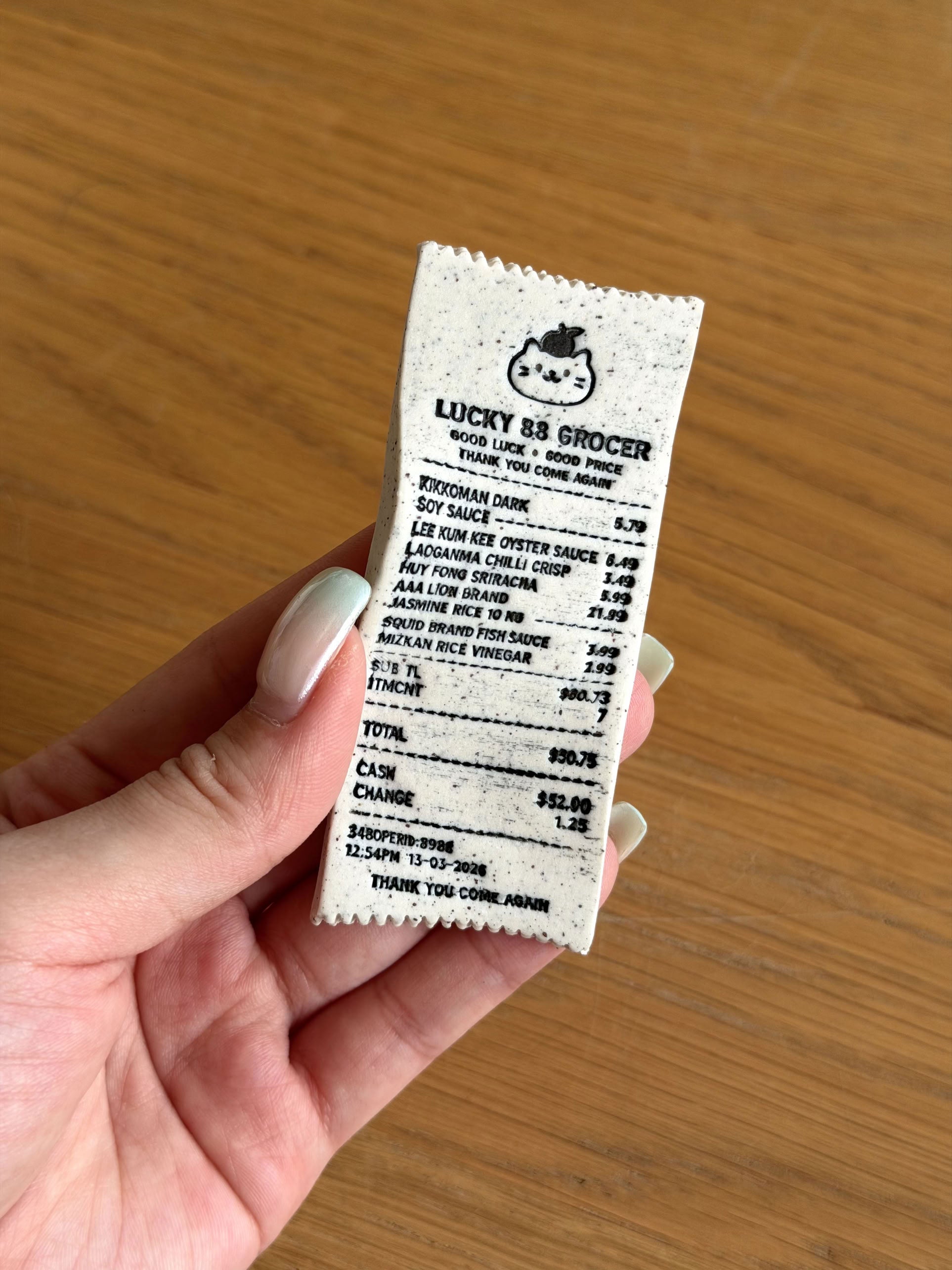 Bernadette Huang Pantry Staples Receipt Sculpture Mini