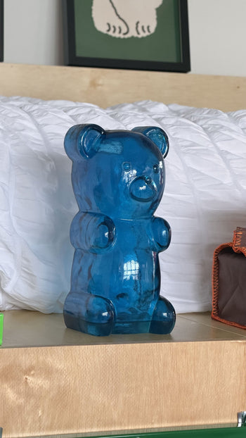 Bitten Candy Bear Money Bank Blue