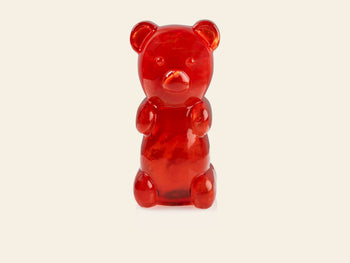 Bitten Candy Bear Money Bank Red