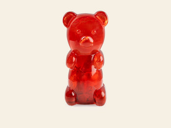 Bitten Candy Bear Money Bank Red