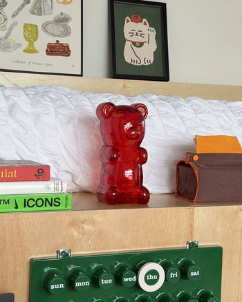 Bitten Candy Bear Money Bank Red