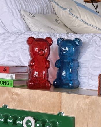 Bitten Candy Bear Money Bank Red