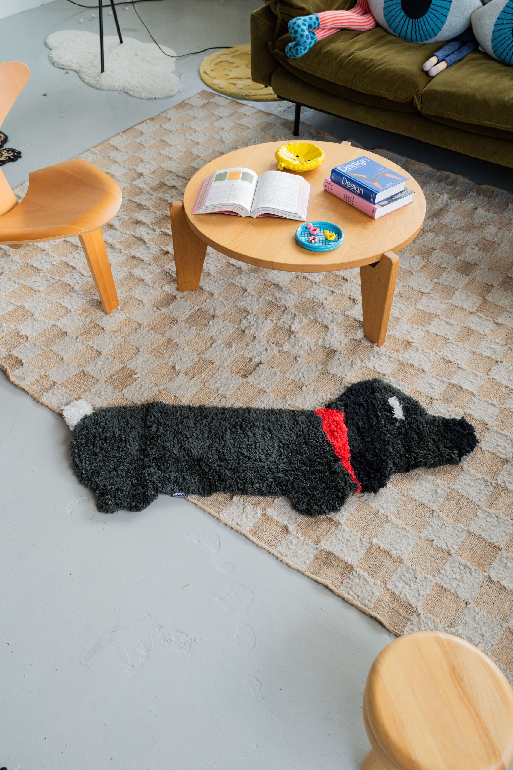 Bitten Fluffy Stretched Sausage Dog Rug