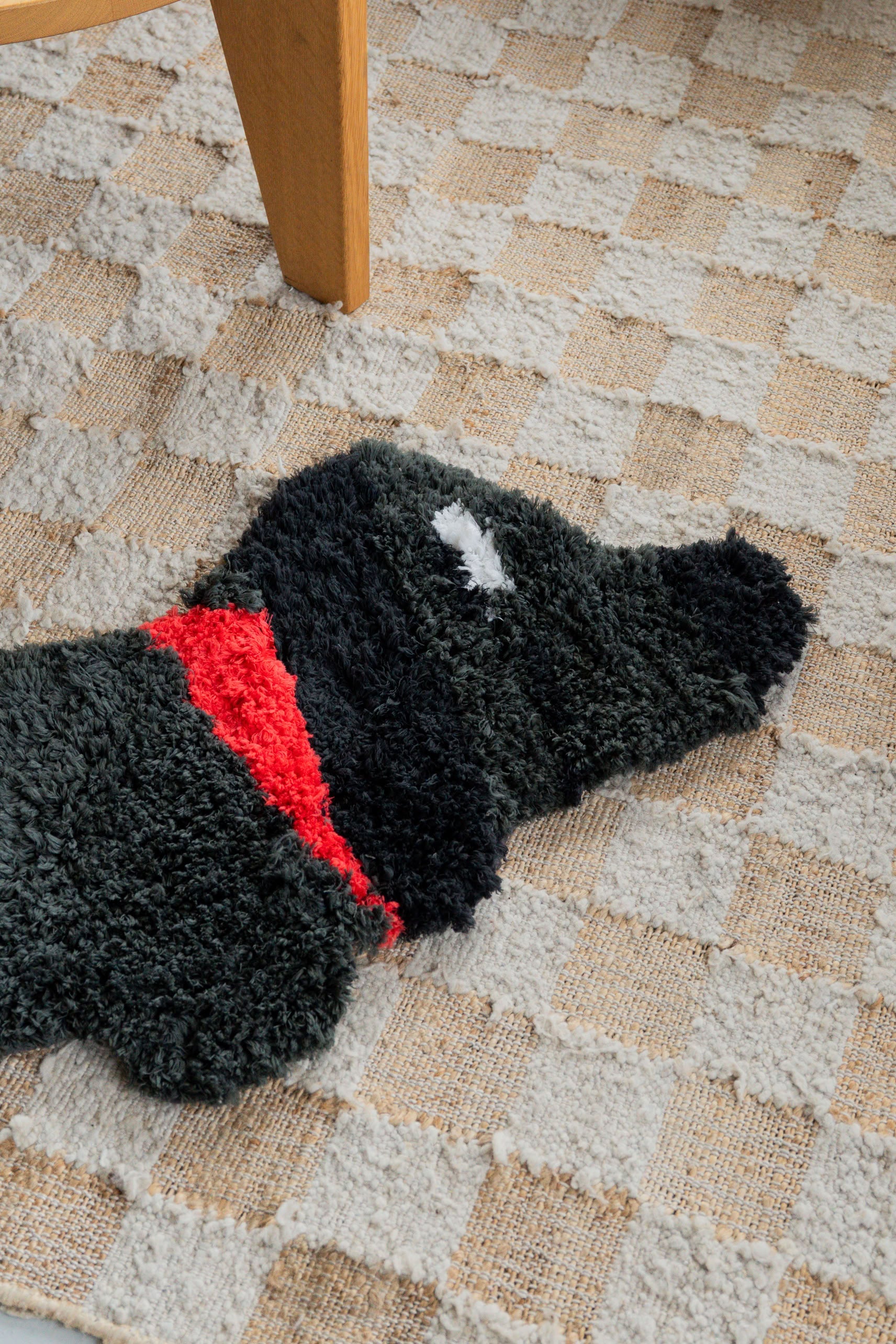 Bitten Fluffy Stretched Sausage Dog Rug