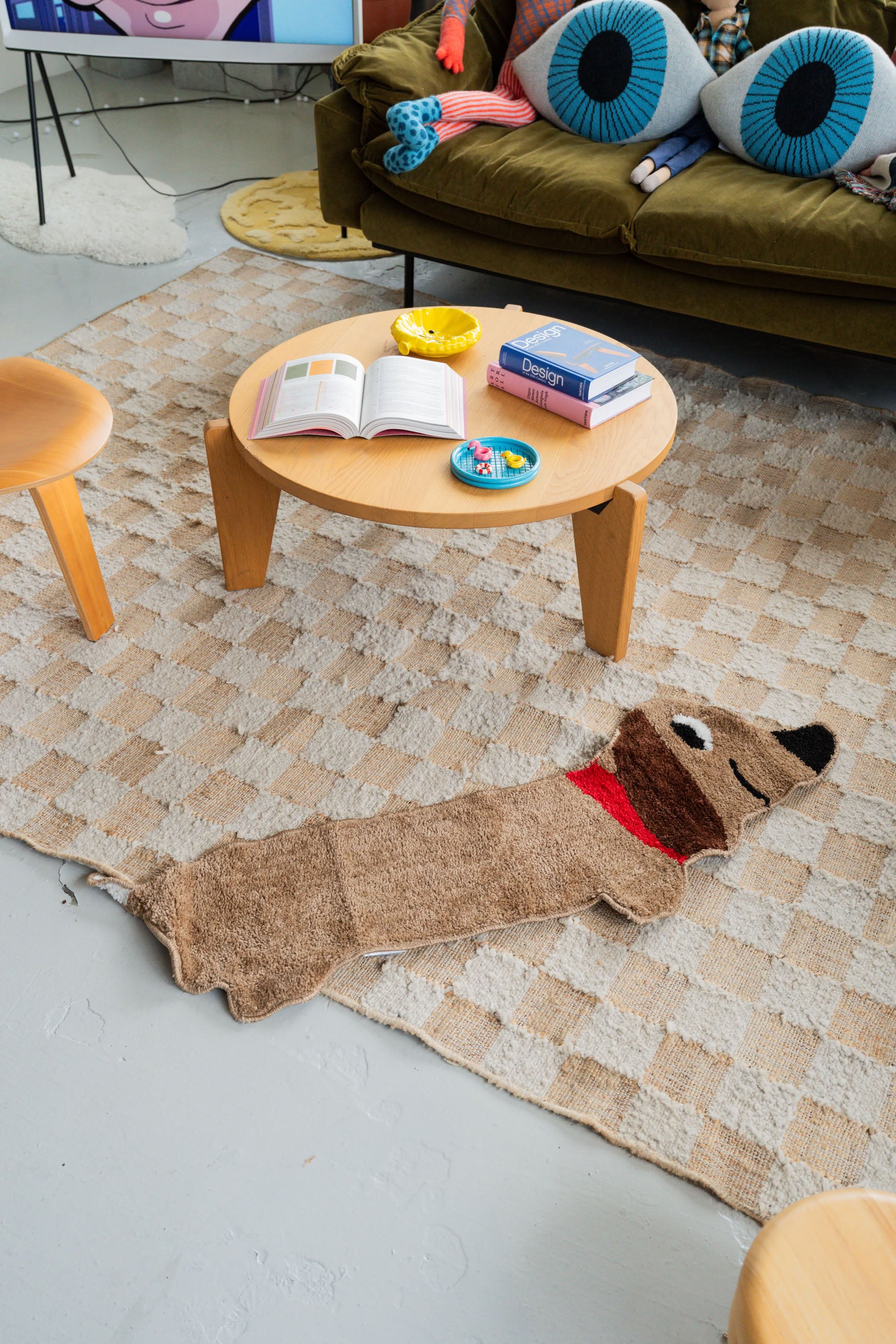 Bitten Stretched Sausage Dog Rug
