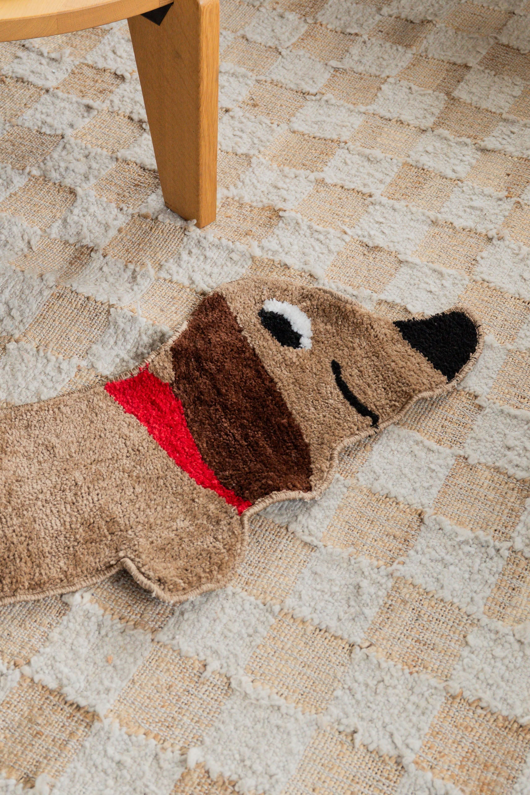 Bitten Stretched Sausage Dog Rug