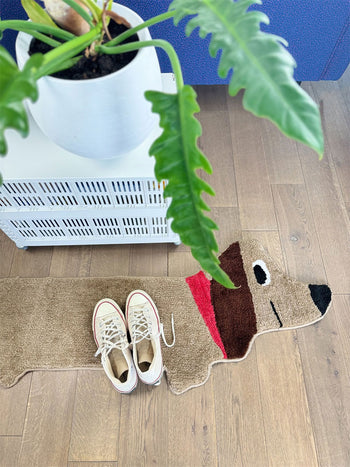 Bitten Stretched Sausage Dog Rug