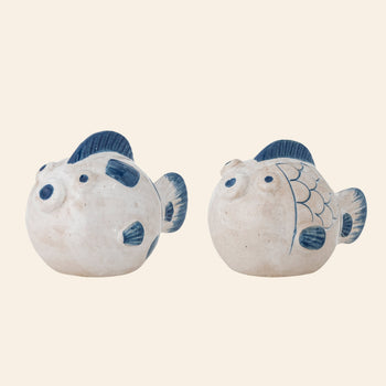 Bloomingville Fugu Salt & Pepper Shaker Set Blue