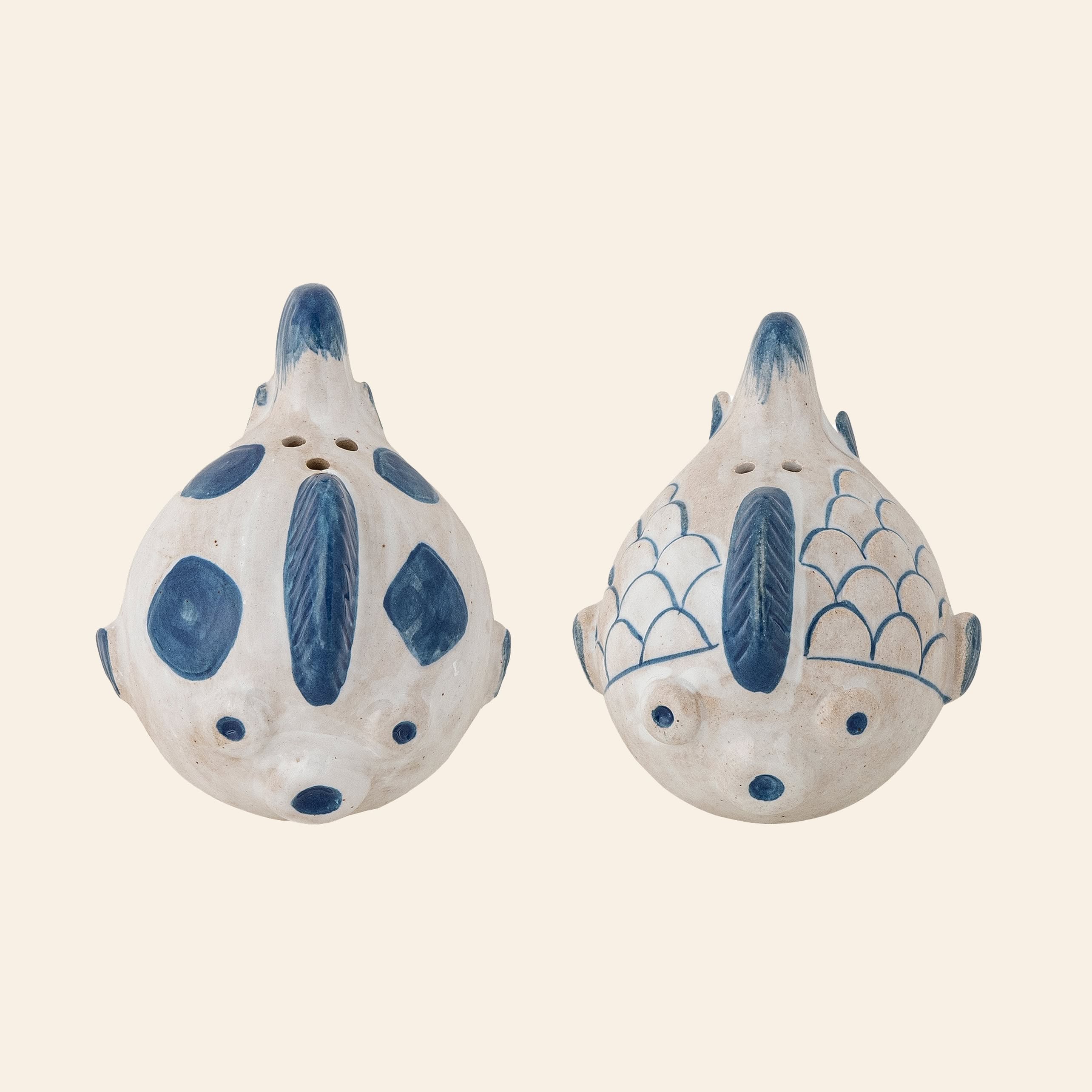 Bloomingville Fugu Salt & Pepper Shaker Set - Blue