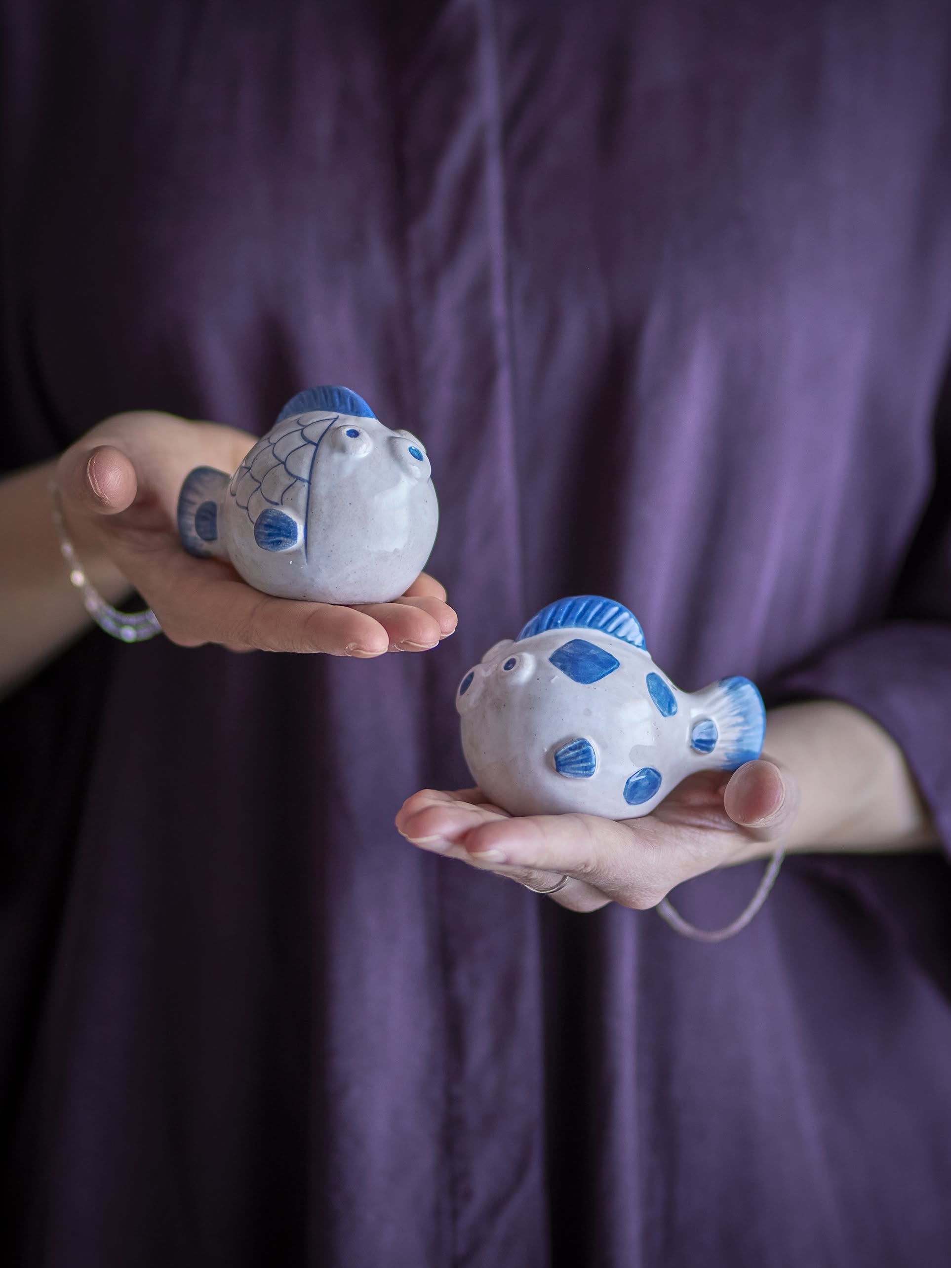 Bloomingville Fugu Salt & Pepper Shaker Set Blue