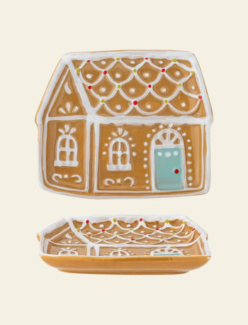 Bloomingville Ginnie Gingerbread House Serving Plate Brown
