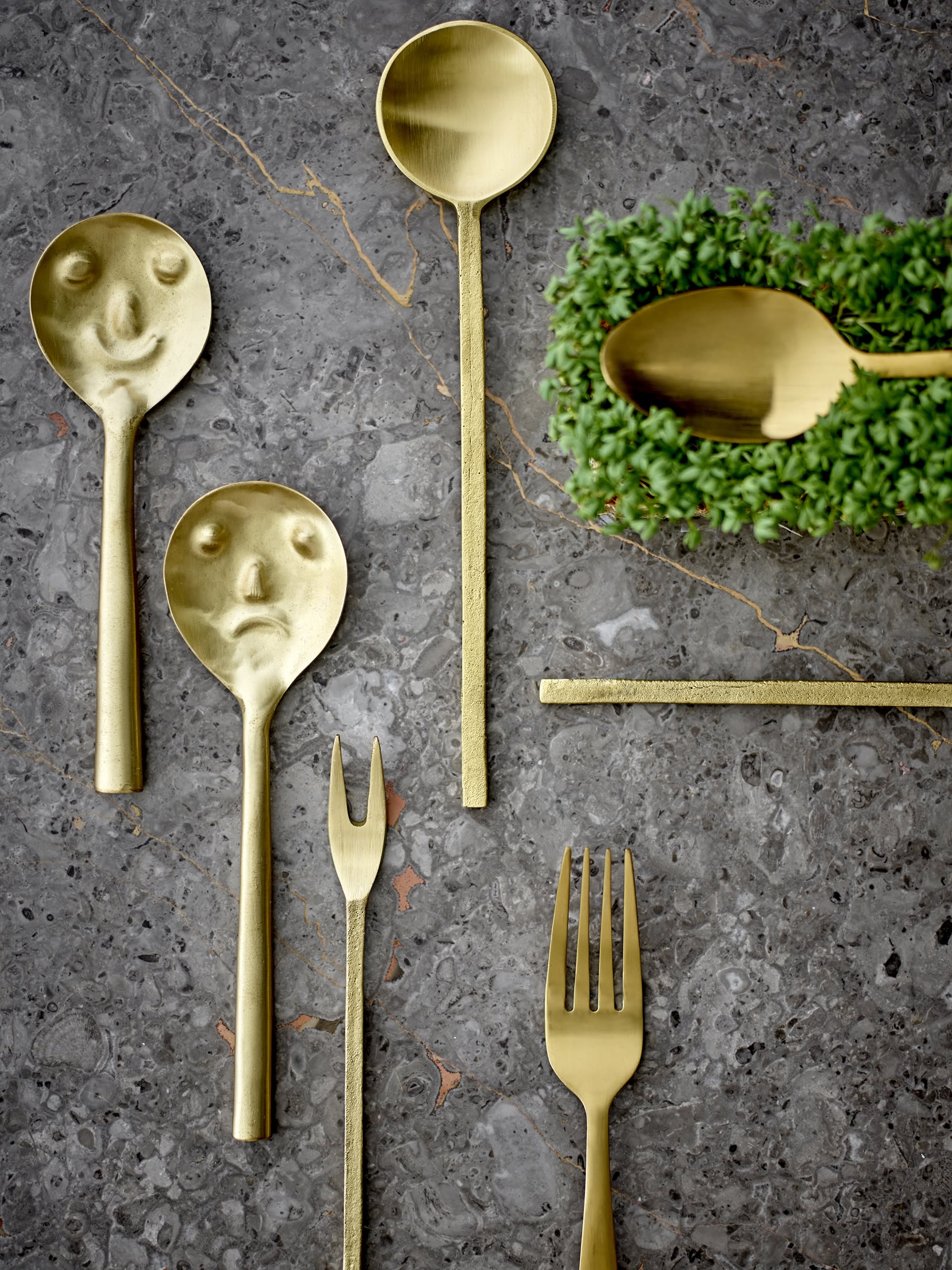 Bloomingville Izna Spoon, Set of 2 - Brass