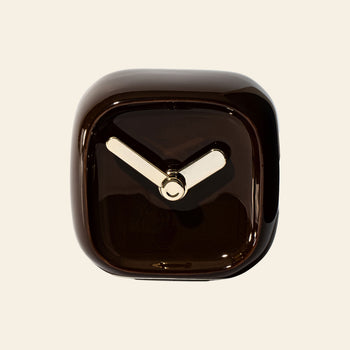 Bmix Studio Ceramic Cube Desk Clock Chocolate