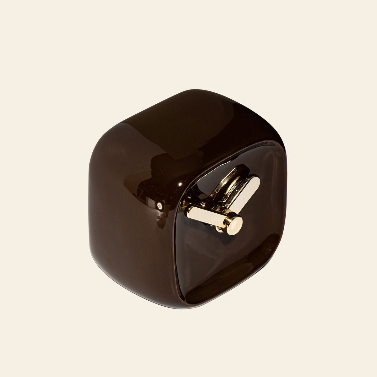 Bmix Studio Ceramic Cube Desk Clock Chocolate