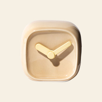 Bmix Studio Ceramic Cube Desk Clock Mocha