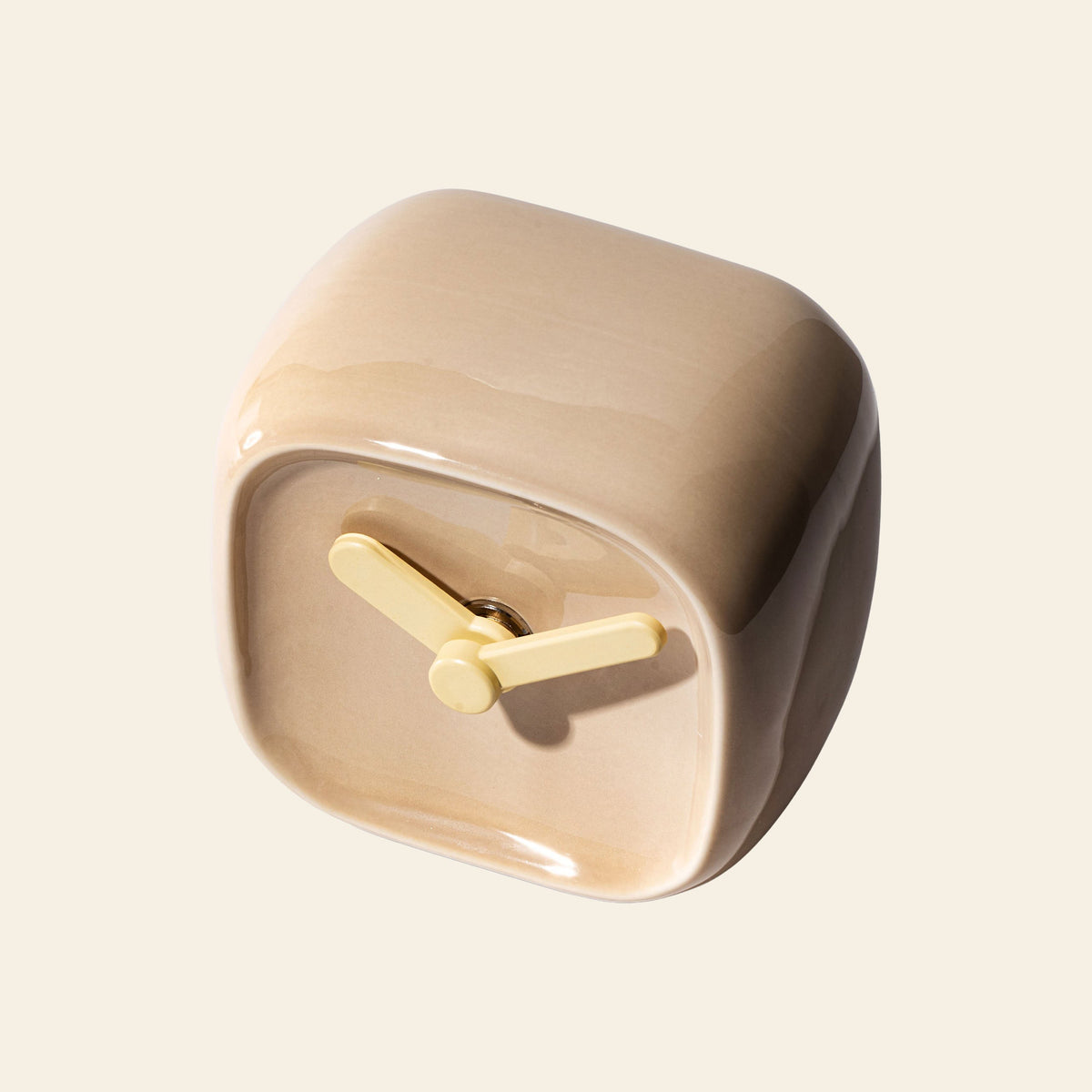 Bmix Studio Ceramic Cube Desk Clock Mocha
