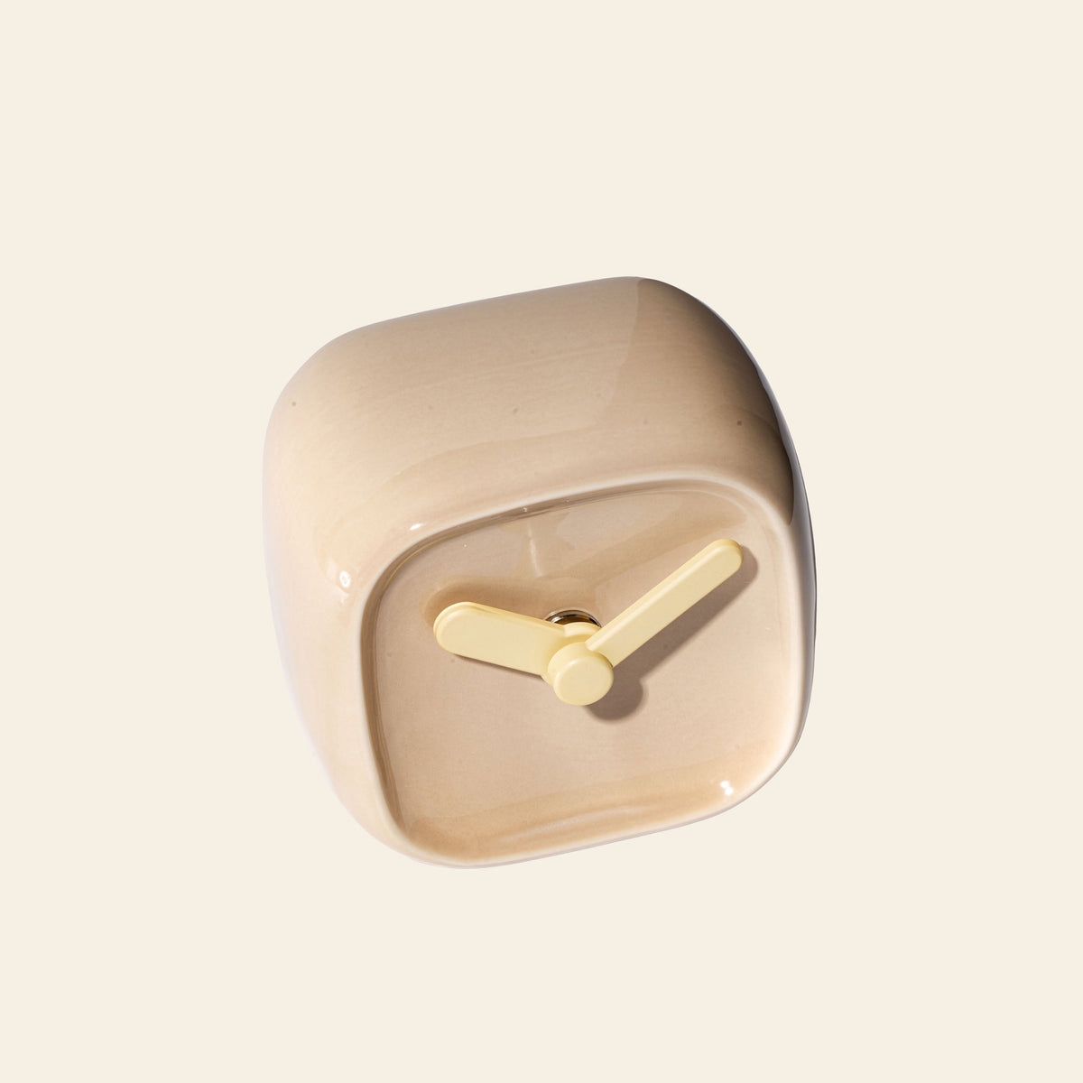 Bmix Studio Ceramic Cube Desk Clock Mocha